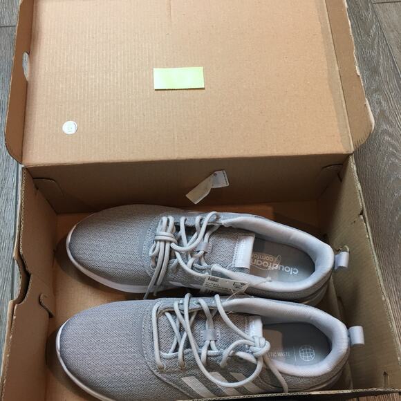 NWT Adidas QT Racer 2.0 Grey White Cloudfoam Comfort Size 10 Sneakers - Picture 8 of 9